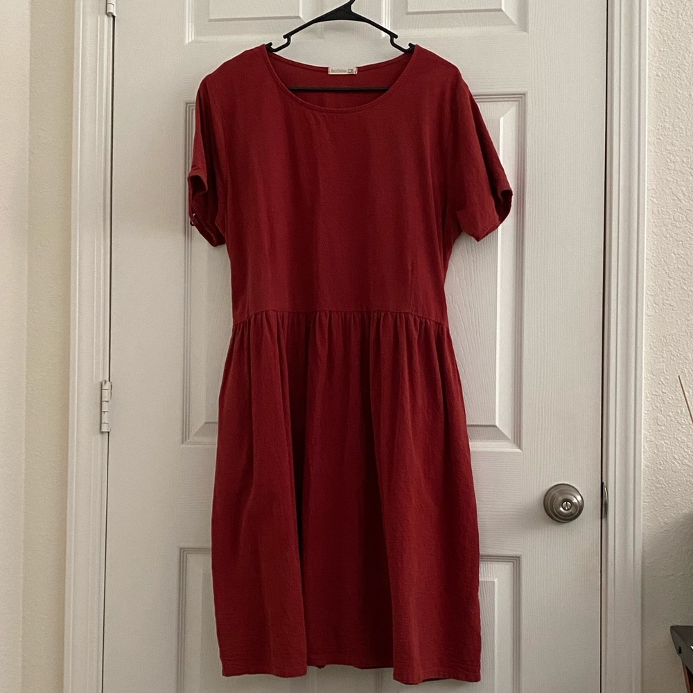 Oversized linen blend midi dress